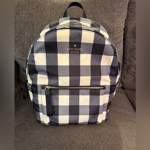 Kate Spade Chelsea Gingham Backpack Like New - Picture 1 of 5